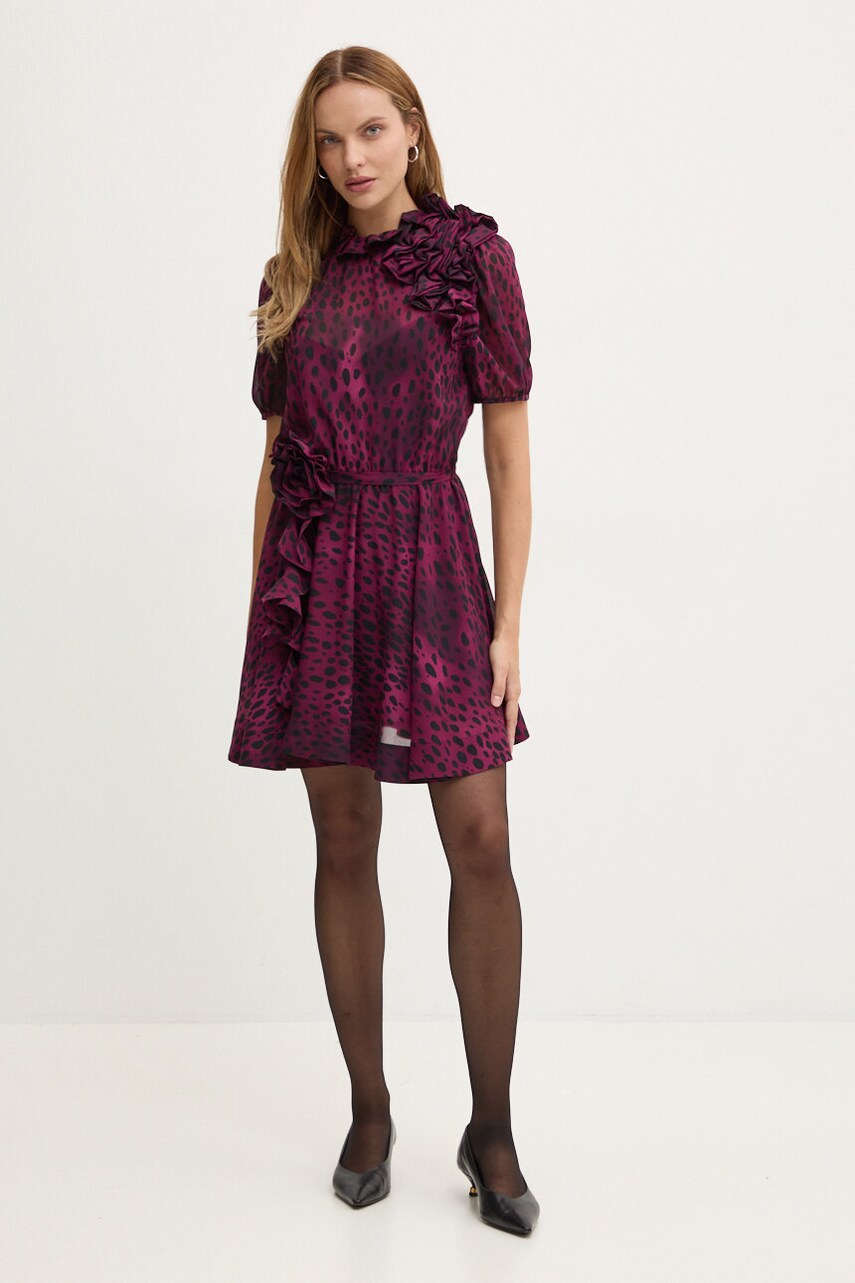 Сукня Pinko колір фіолетовий mini розкльошена 103959 A214