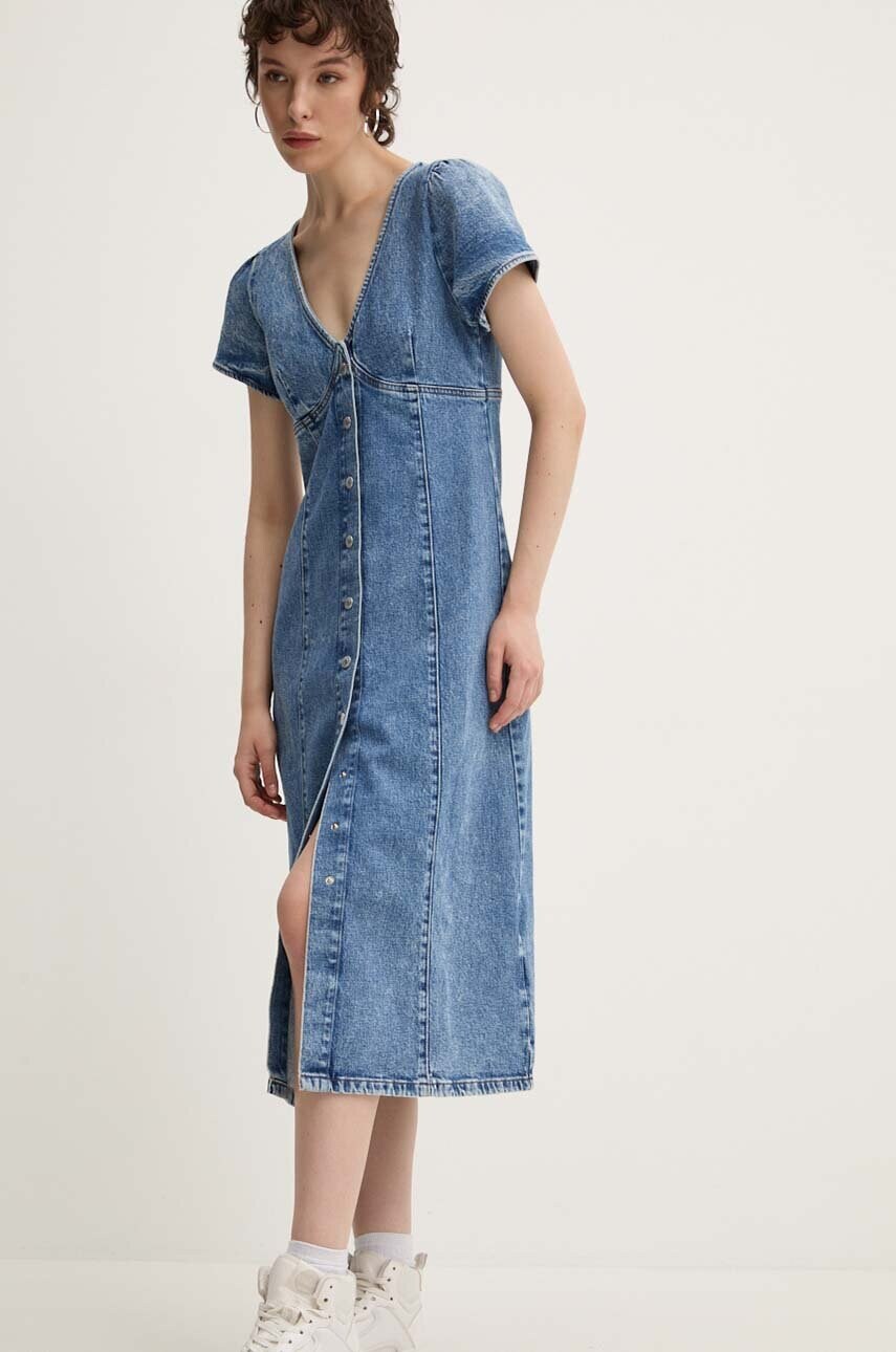 Джинсова сукня Tommy Jeans midi розкльошена DW0DW18666