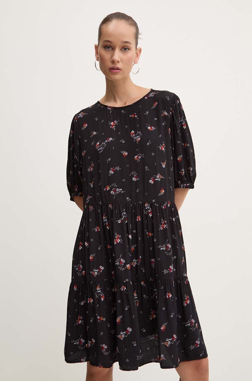 Сукня Tommy Jeans колір чорний mini розкльошена DW0DW18602