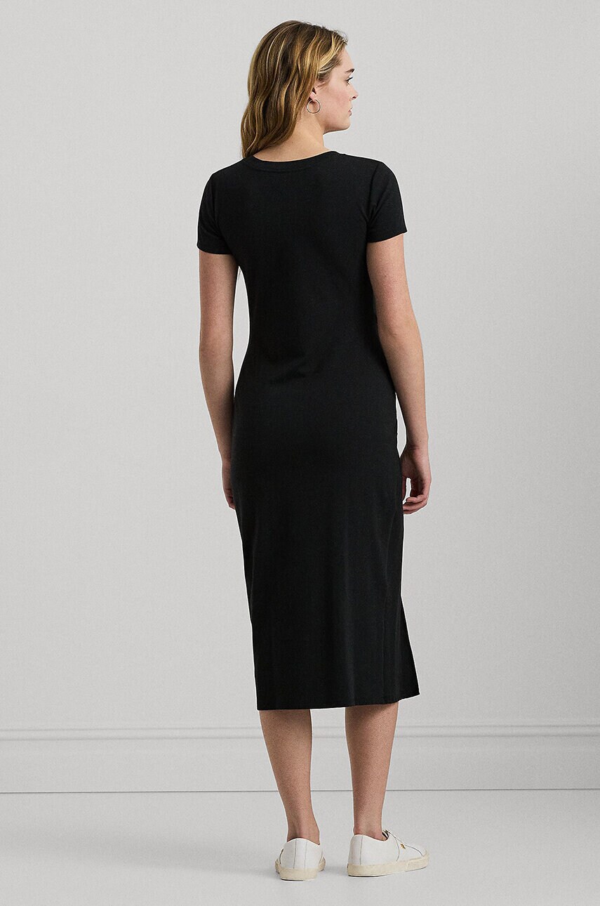 Сукня Lauren Ralph Lauren колір чорний midi облягаюча 250933443