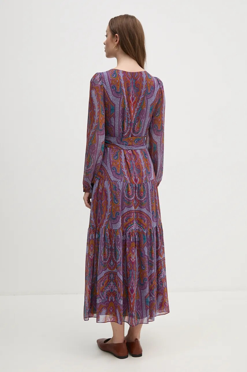 Сукня Lauren Ralph Lauren колір рожевий midi розкльошена 250940218