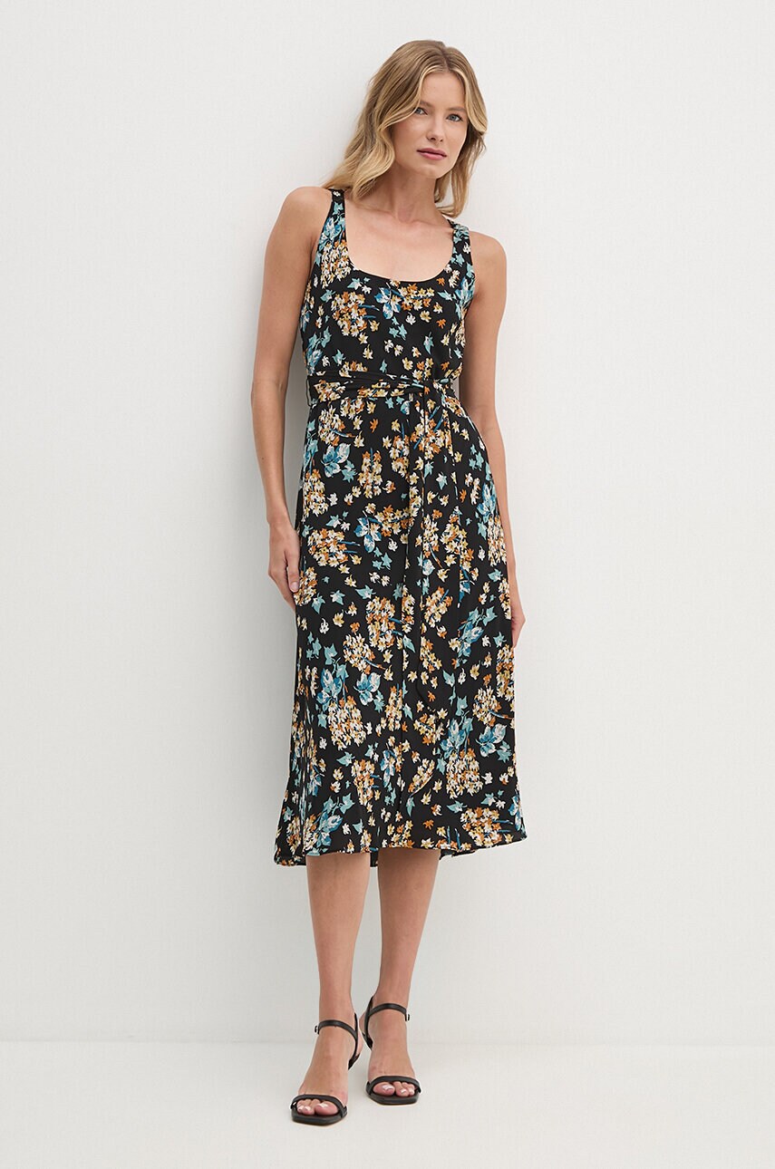 Сукня Lauren Ralph Lauren колір чорний midi розкльошена 250940475