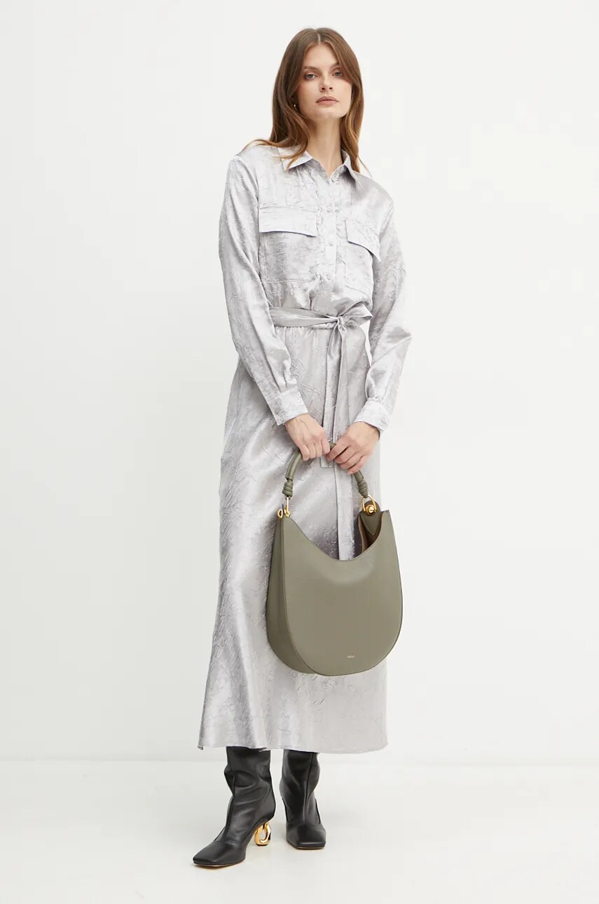 Сукня Pinko колір срібний maxi розкльошена 104426 A285