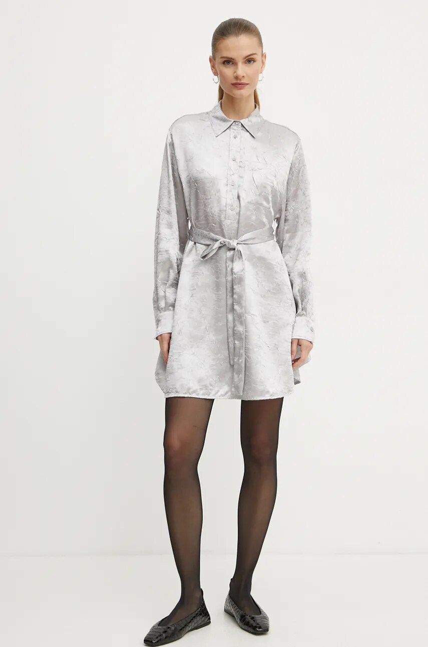 Сукня Pinko колір срібний mini розкльошена 104424 A285