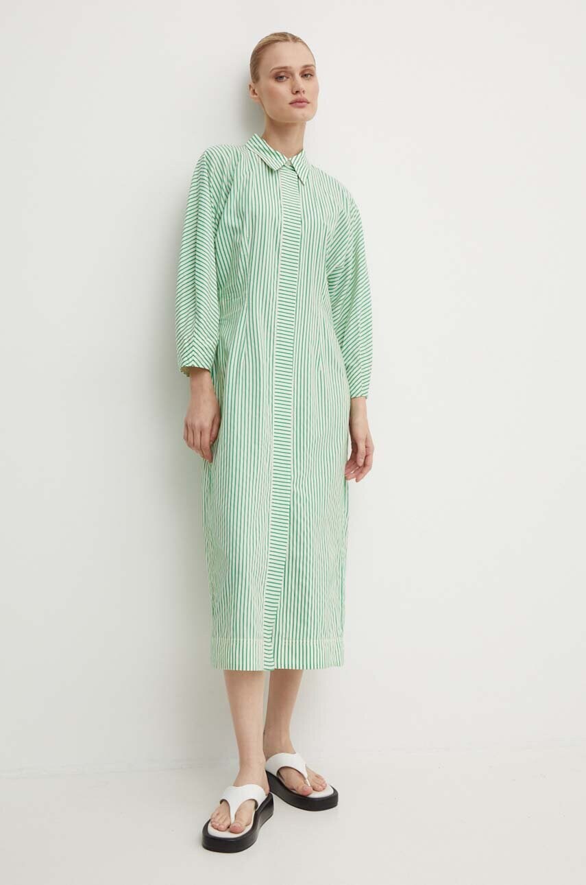 Сукня Day Birger et Mikkelsen Laurie - Daily Classic Stripe RD колір зелений midi розкльошена DAY65243267