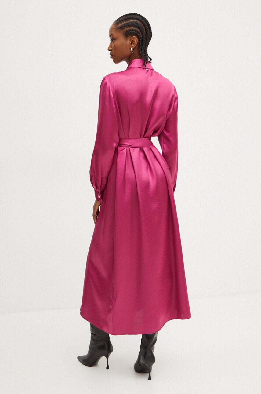 Сукня Liu Jo колір рожевий midi oversize WF4375 T2822