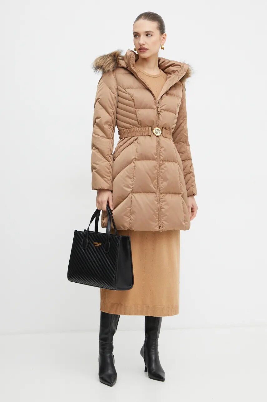 Вовняна сукня Liu Jo колір коричневий maxi oversize WF4533 MS009
