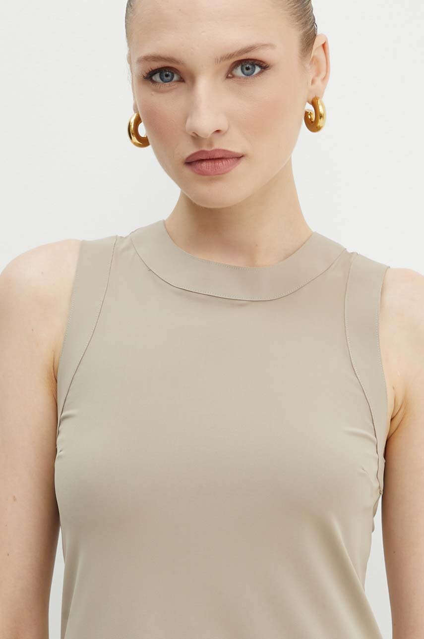 Сукня Max Mara Leisure колір бежевий midi облягаюча 2426626027600