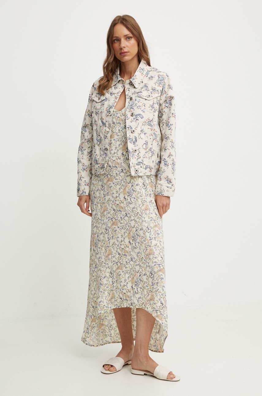 Сукня Pepe Jeans MOLLY колір бежевий midi пряма PL953560