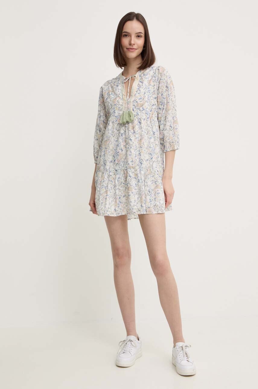 Бавовняна сукня Pepe Jeans MAISIE колір бежевий mini розкльошена PL953563