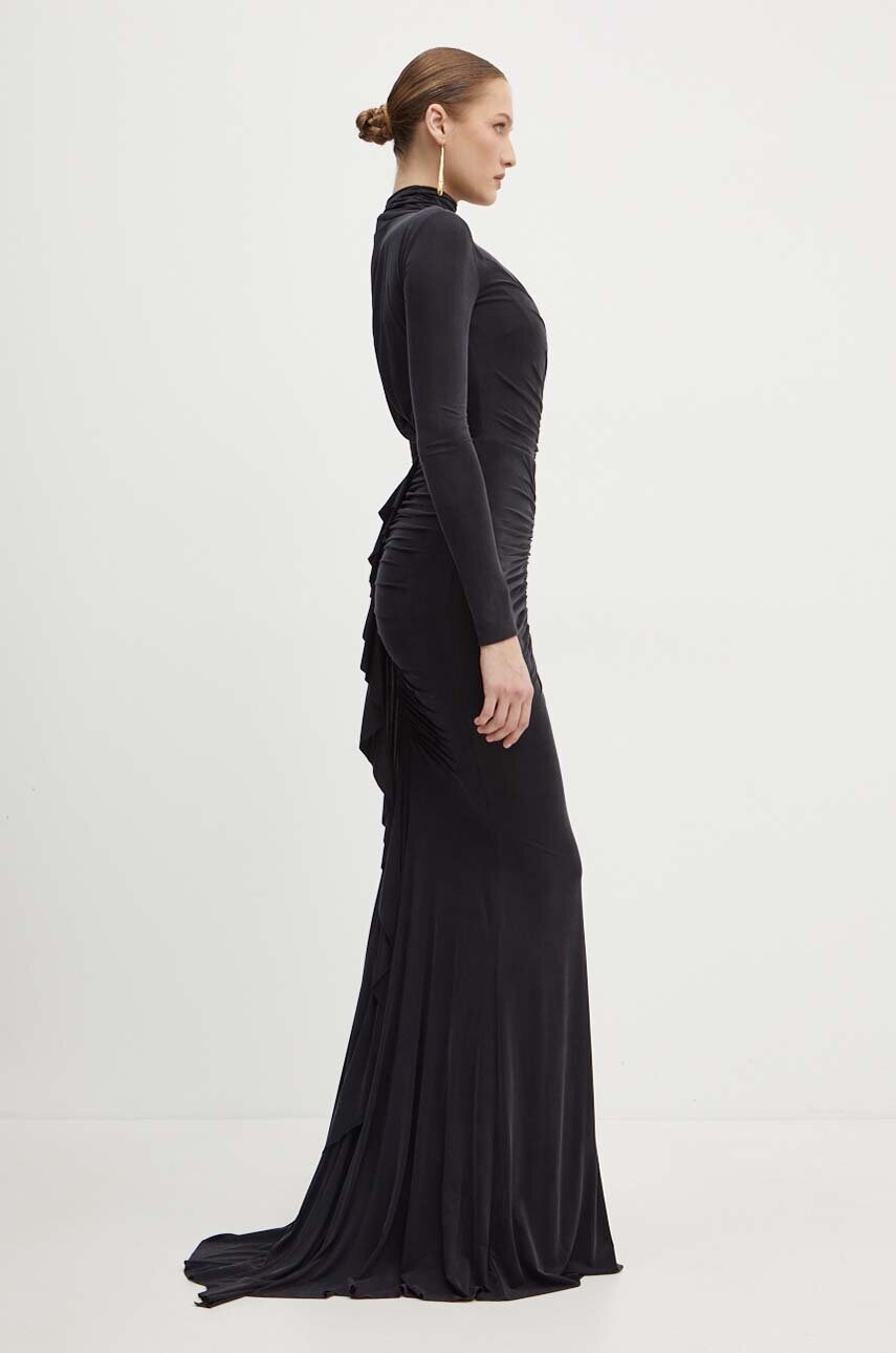 Сукня Elisabetta Franchi колір чорний maxi облягаюча AB61646E2