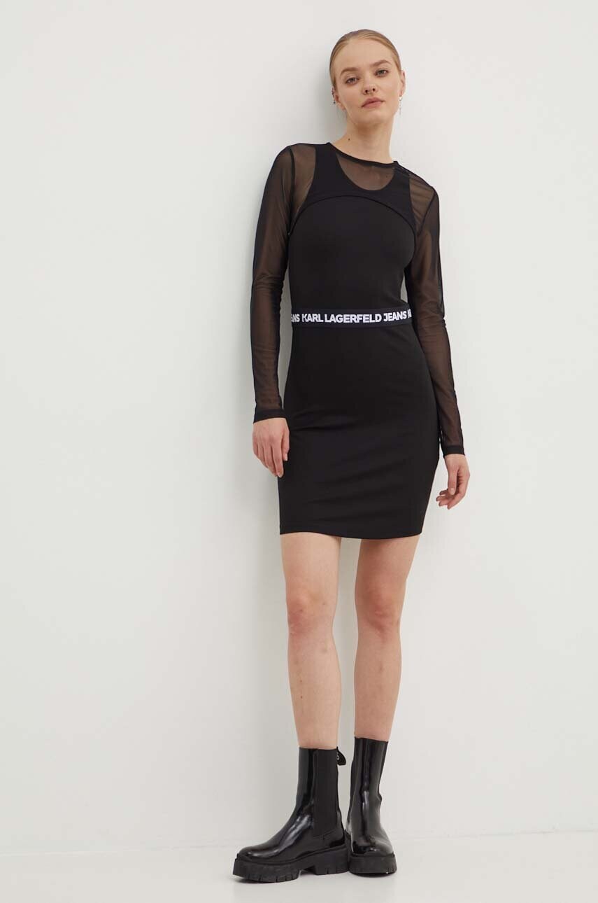 Сукня Karl Lagerfeld Jeans колір чорний mini облягаюча 245J1306