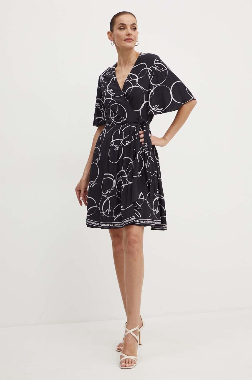 Сукня Karl Lagerfeld колір чорний mini розкльошена 245W1304