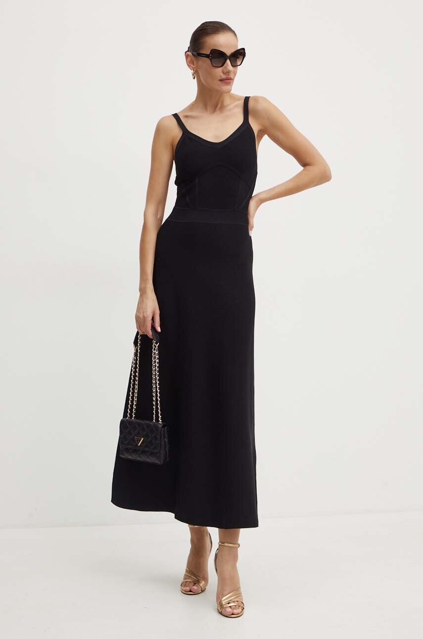Сукня Karl Lagerfeld колір чорний maxi розкльошена 245W1333