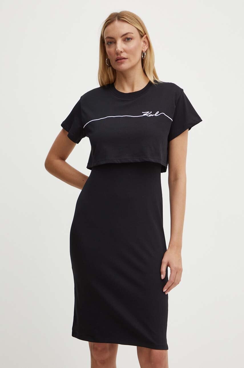 Сукня Karl Lagerfeld колір чорний mini пряма 245W1350