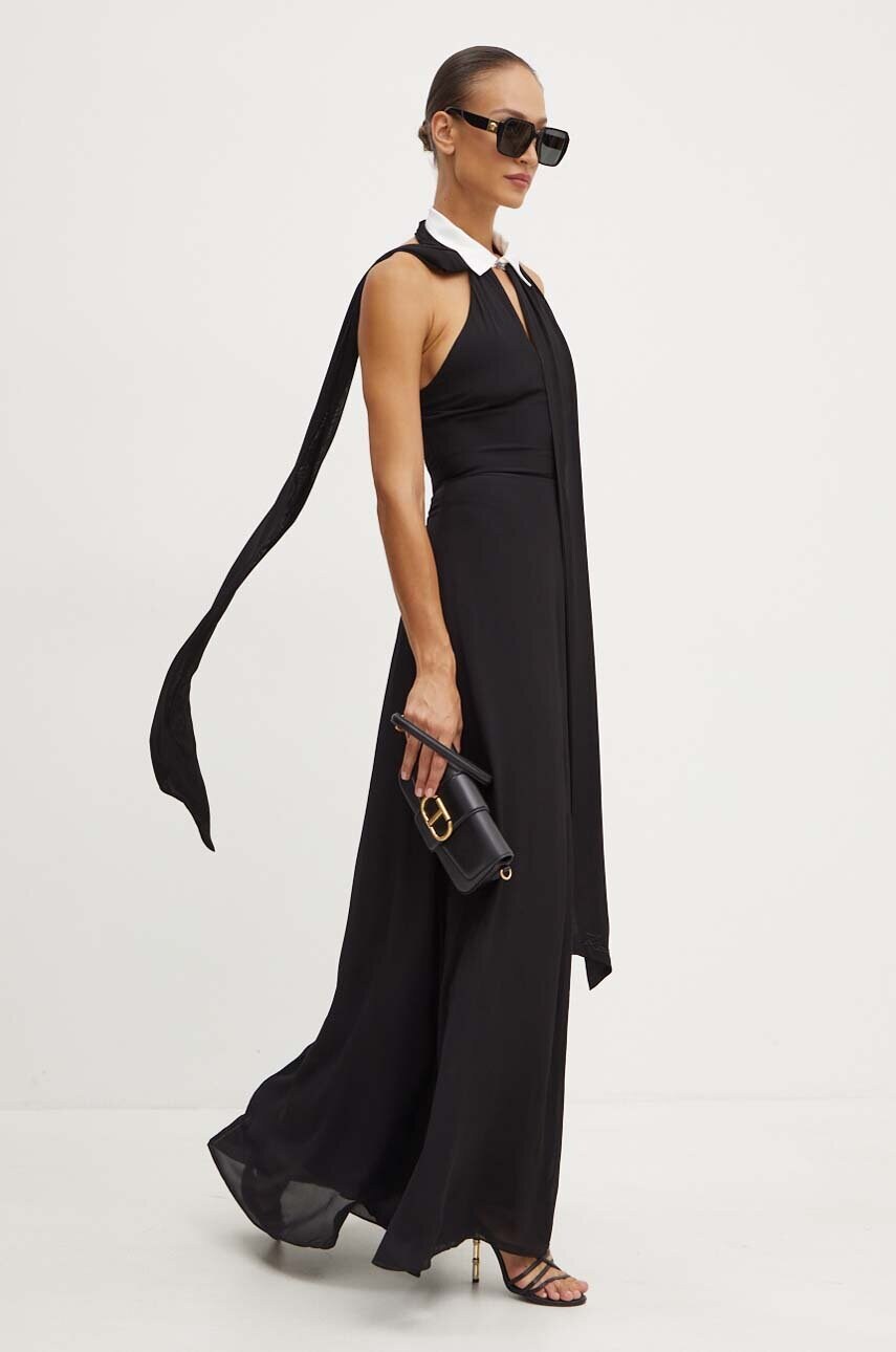 Сукня Karl Lagerfeld колір чорний maxi розкльошена 245W1302