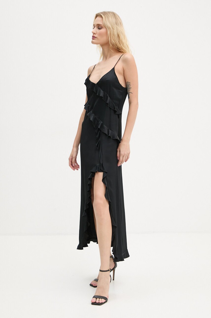 Сукня The Kooples колір чорний maxi пряма FROB29035K