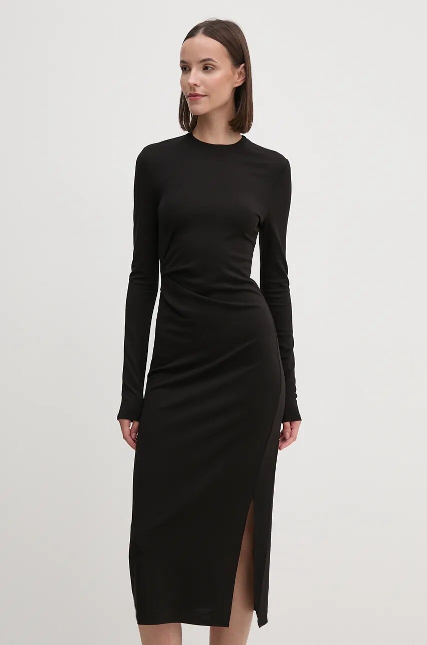 Сукня Dkny колір чорний maxi облягаюча D2G4A142