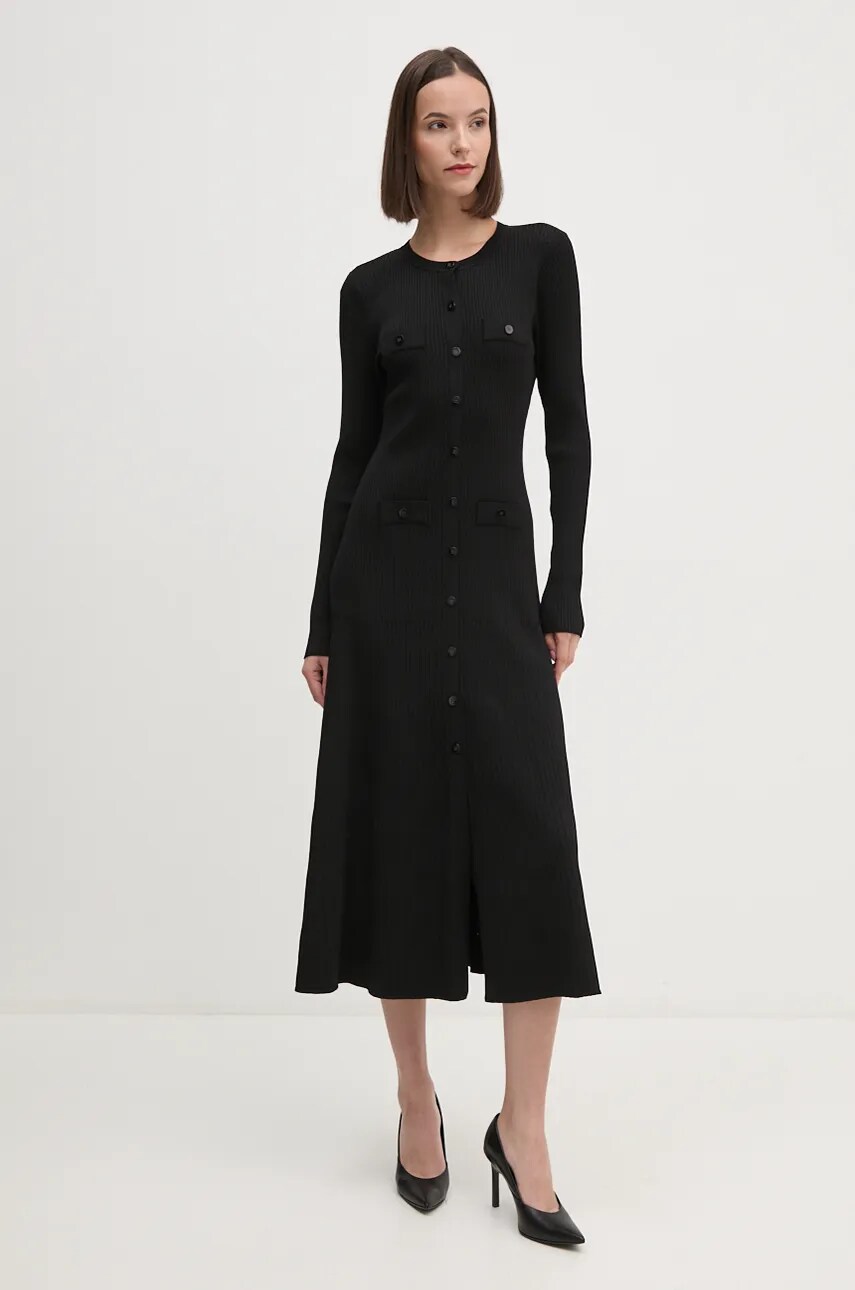 Сукня Dkny колір чорний maxi розкльошена D2G4A108