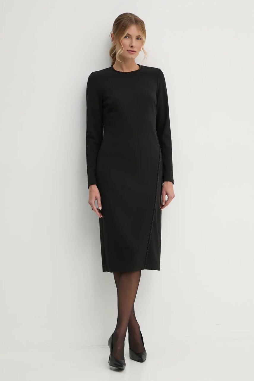 Сукня Dkny колір чорний midi пряма DD4H1B60
