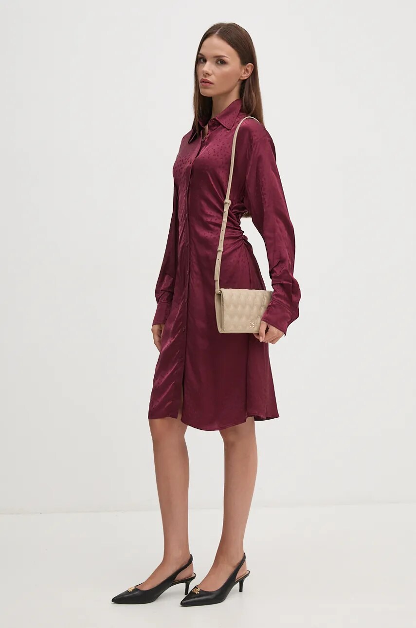 Сукня Dkny колір бордовий mini розкльошена D2G4A100