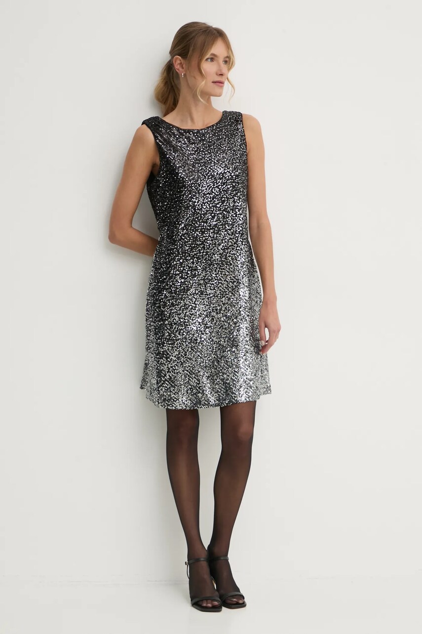 Сукня Dkny колір срібний mini розкльошена DD4HZB44