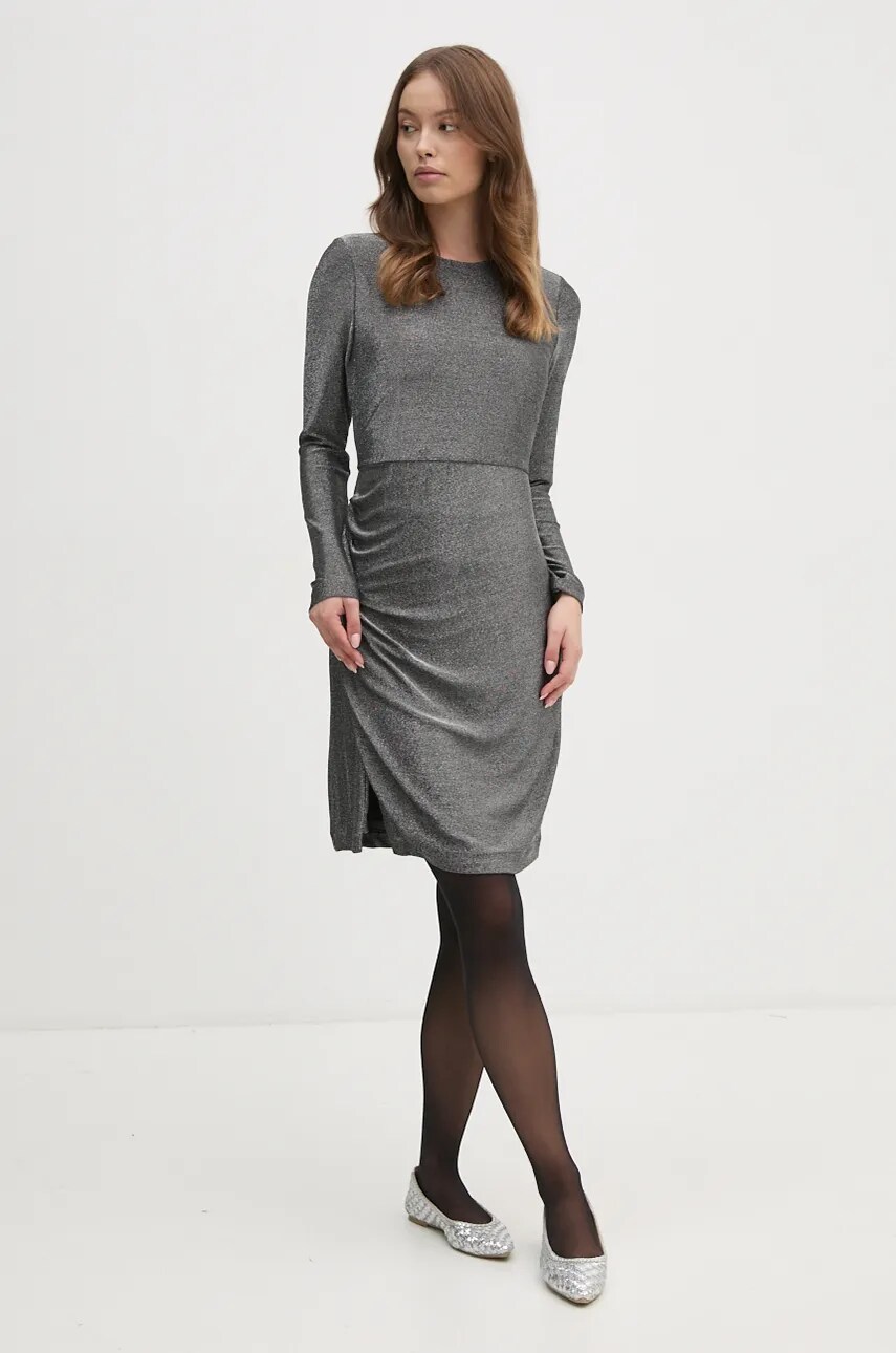 Сукня Dkny колір срібний mini розкльошена DD4GAA85