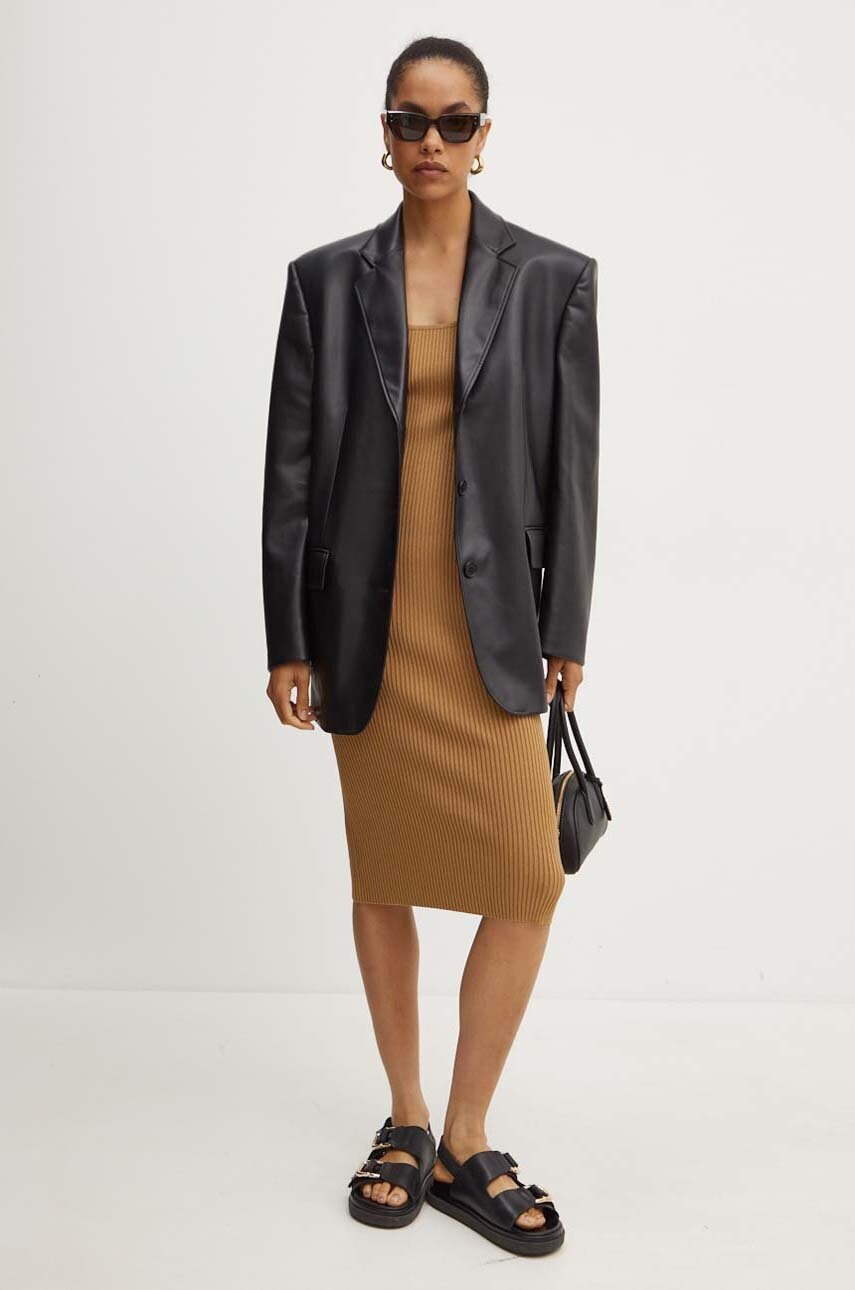 Сукня MICHAEL Michael Kors колір бежевий mini облягаюча MT482IL33D