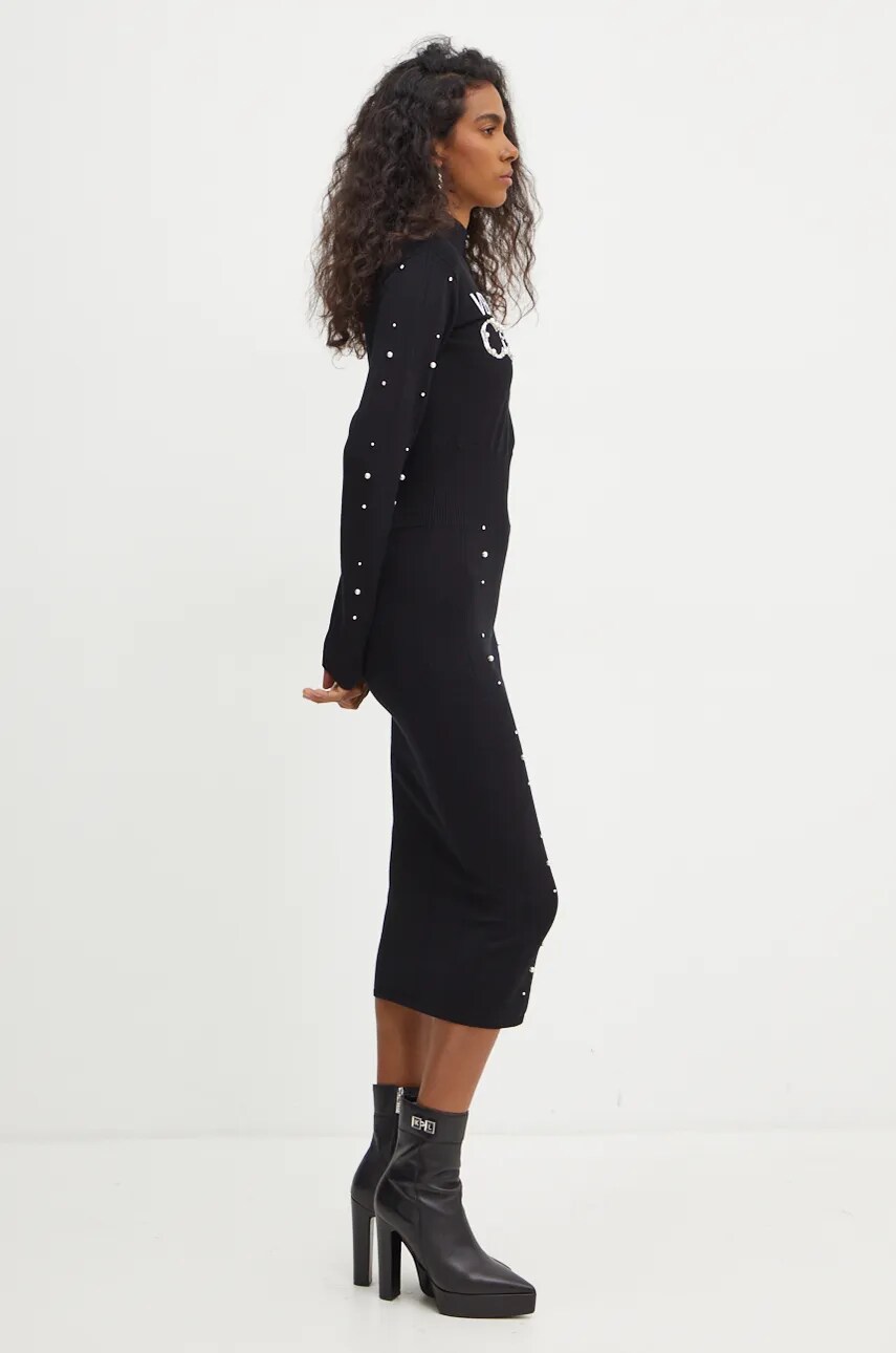 Сукня Versace Jeans Couture колір чорний midi облягаюча 77HAOM11 CMN60