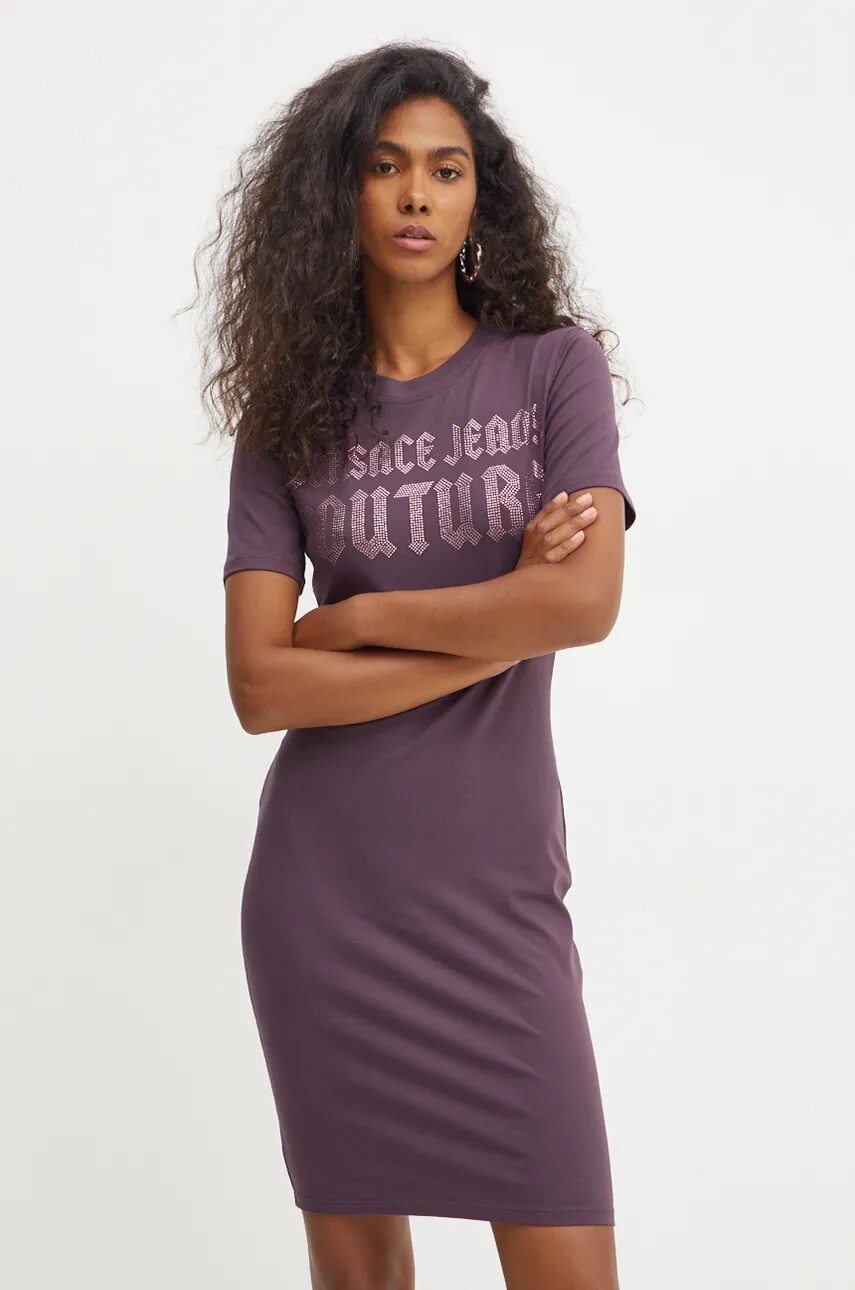 Сукня Versace Jeans Couture колір фіолетовий mini облягаюча 77HAOL00 CJ02L