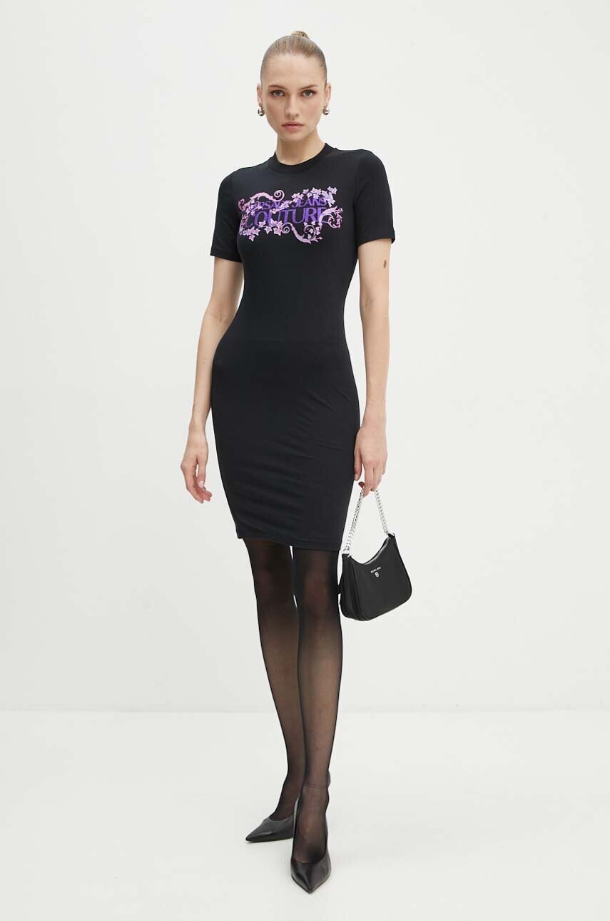 Сукня Versace Jeans Couture колір чорний mini облягаюча 77HAOE06 CJ02E