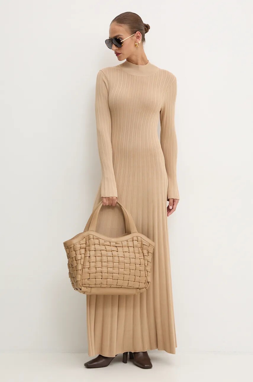 Сукня Ivy Oak колір бежевий maxi розкльошена IO113144