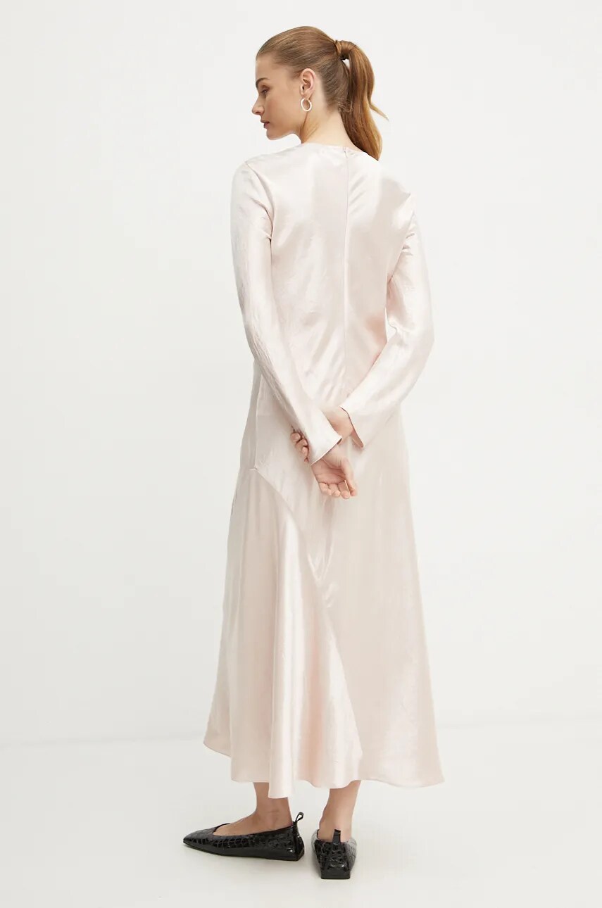 Сукня Max Mara Leisure колір бежевий maxi розкльошена 2426226018600