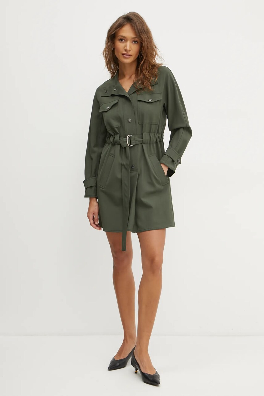 Сукня з домішкою вовни Weekend Max Mara колір зелений mini oversize 2425226012600