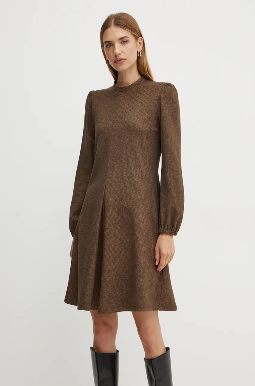 Сукня Weekend Max Mara колір коричневий mini розкльошена 2425626072600