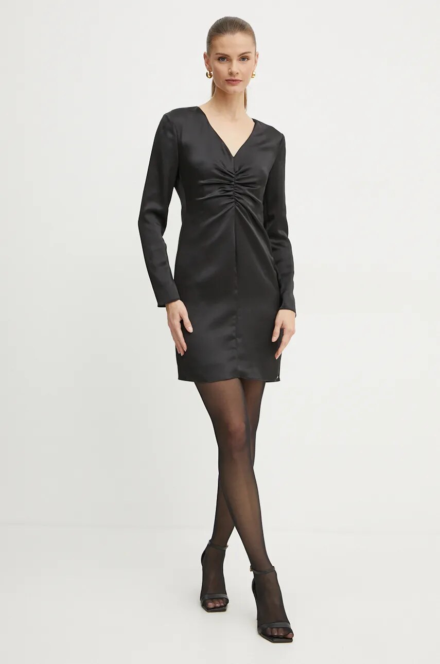 Сукня Armani Exchange колір чорний mini розкльошена XW000037 AF10523