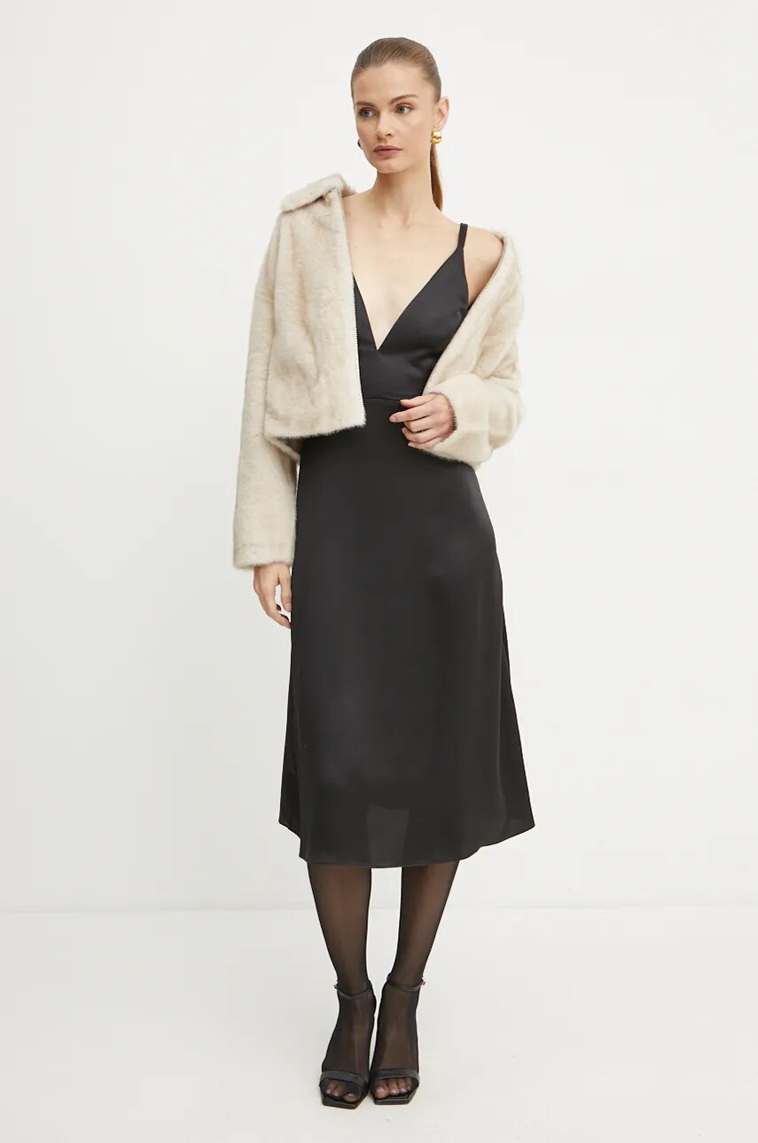 Сукня Armani Exchange колір чорний mini розкльошена XW000041 AF10523