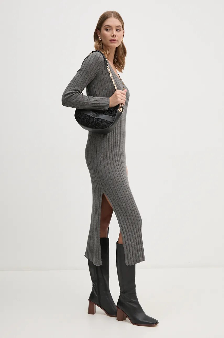 Сукня Pepe Jeans IZABEL DRESS колір сірий midi облягаюча PL953586