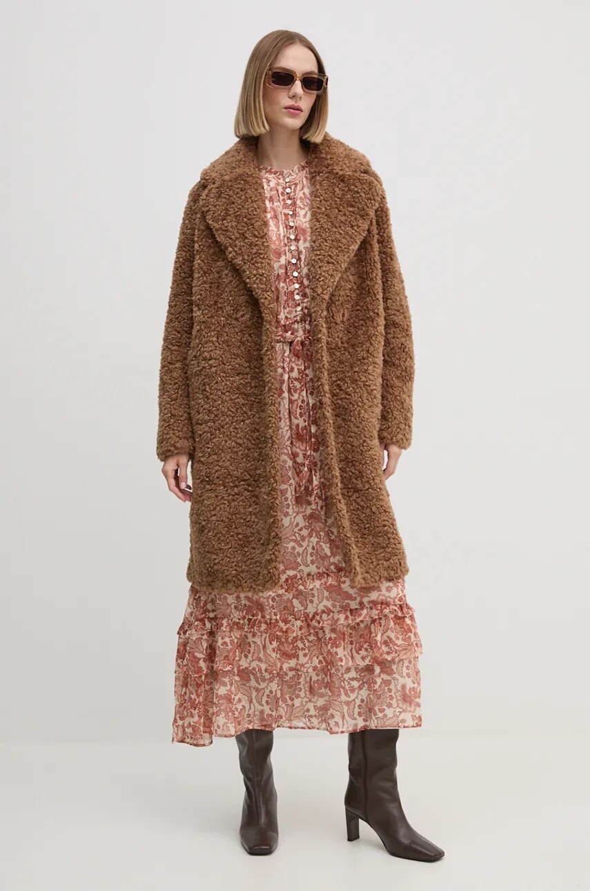 Сукня Pepe Jeans RIKKY колір бежевий midi розкльошена PL953597