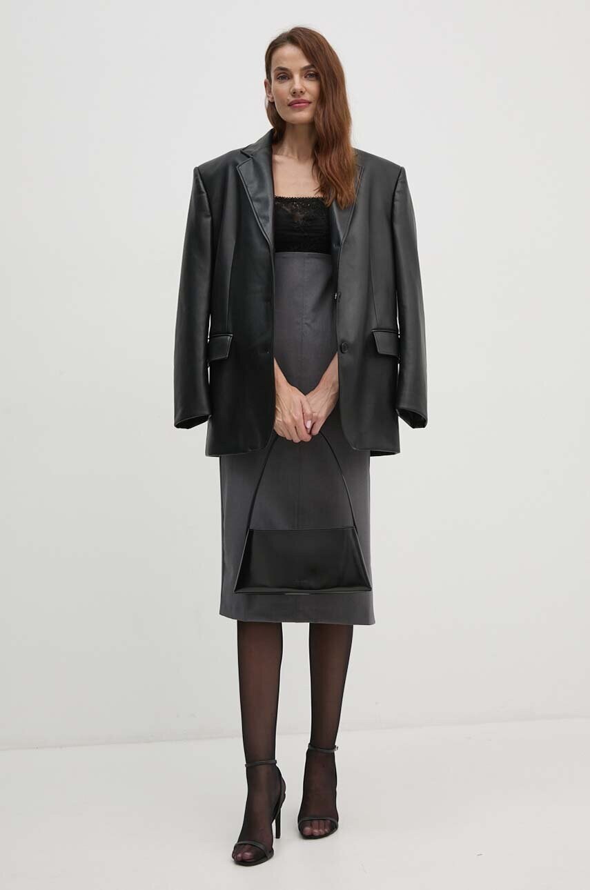 Сукня з домішкою вовни Sisley колір чорний mini пряма 47FYLV067