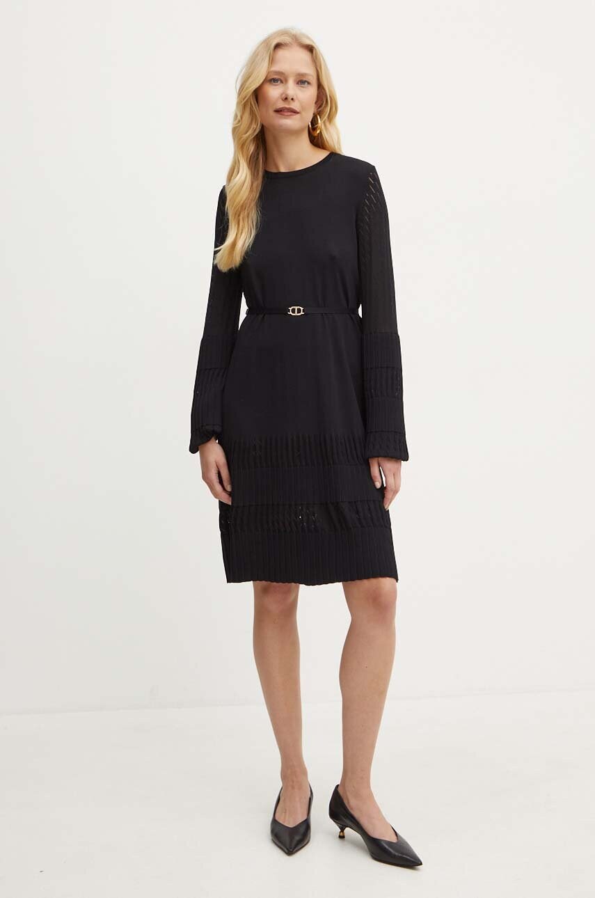Сукня Twinset колір чорний mini пряма 242TP3550