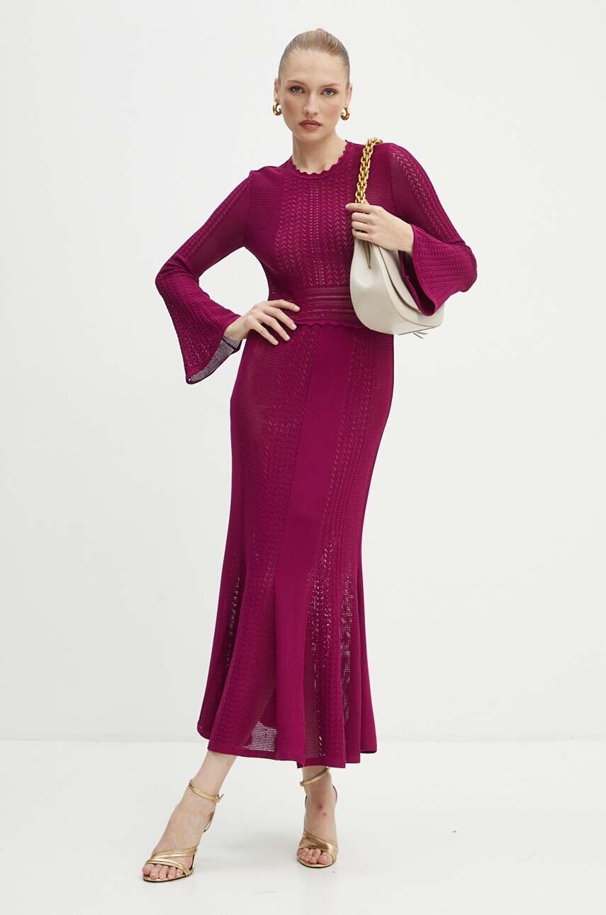 Сукня Twinset колір фіолетовий maxi пряма 242TP3050