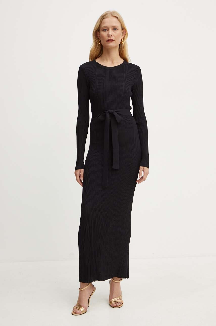 Сукня Twinset колір чорний maxi облягаюча 242TP3043