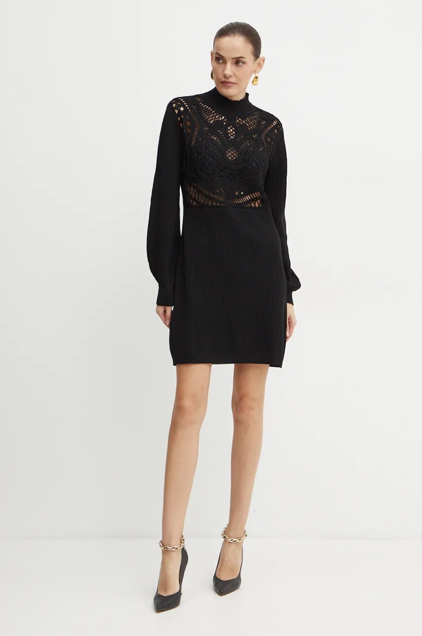 Вовняна сукня Twinset колір чорний mini oversize 242TP3470