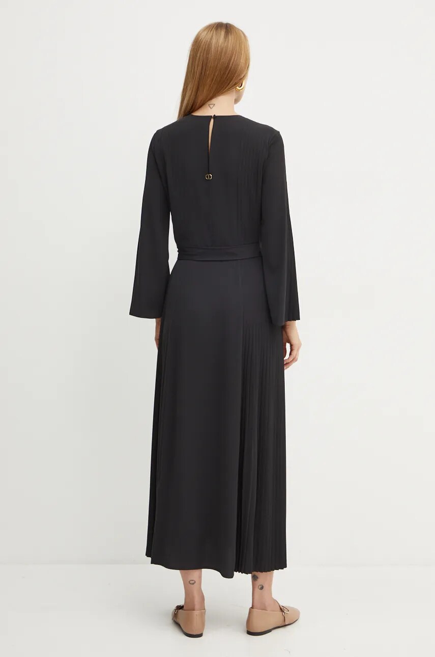 Сукня Twinset колір чорний maxi розкльошена 242TP2295