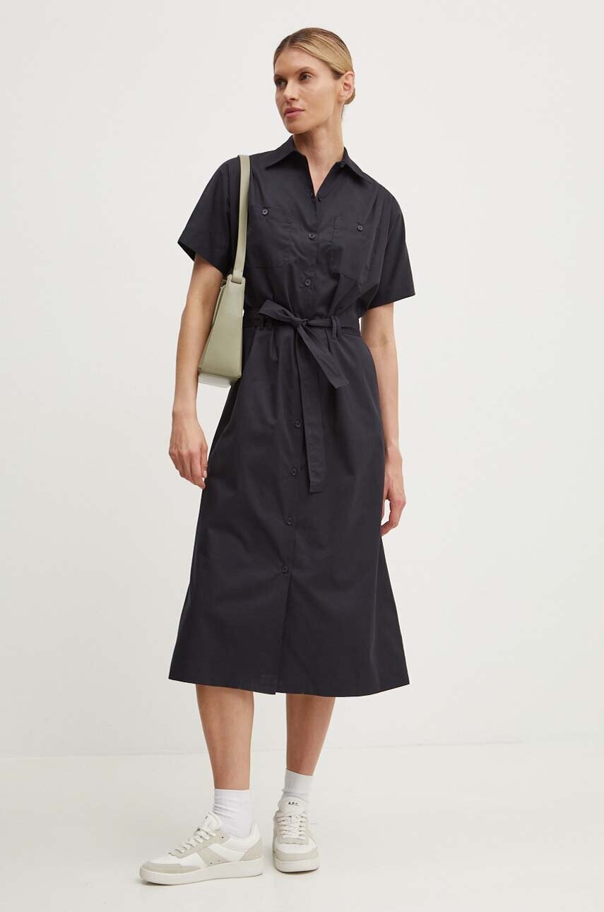 Бавовняна сукня A.P.C. robe new drew колір синій midi пряма COGZR.F05959