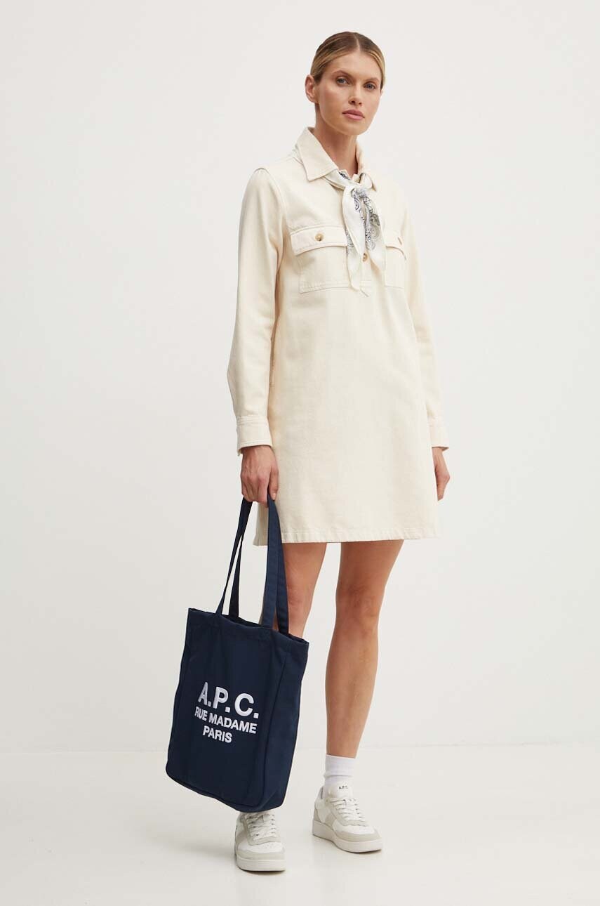 Джинсова сукня A.P.C. robe mia колір бежевий mini пряма COGZV.F05878