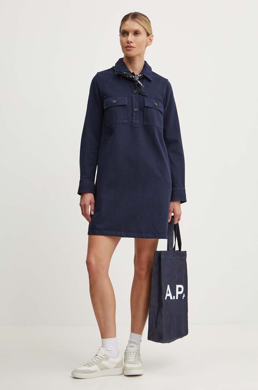 Джинсова сукня A.P.C. robe mia колір синій mini пряма COGZV.F05878