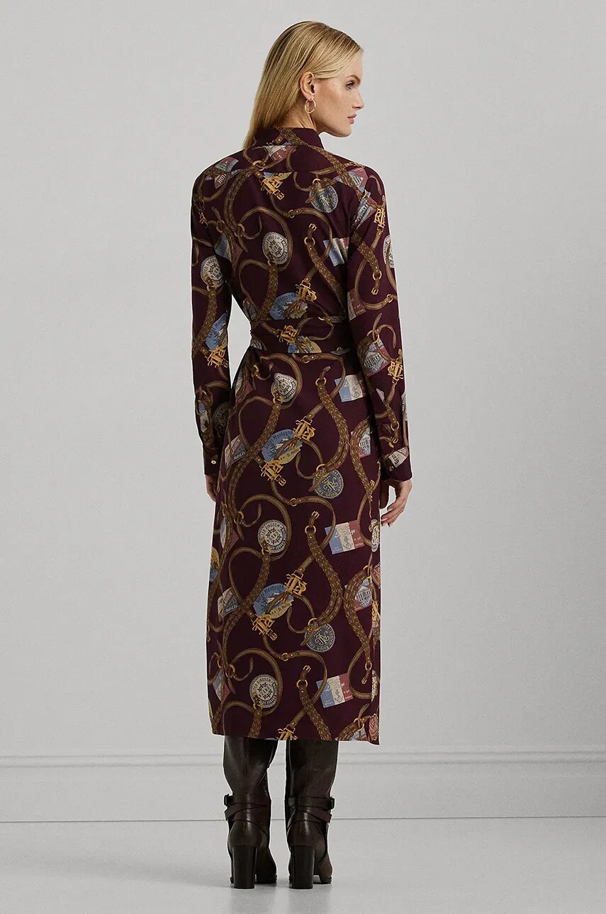 Сукня Lauren Ralph Lauren колір червоний midi пряма 200951294