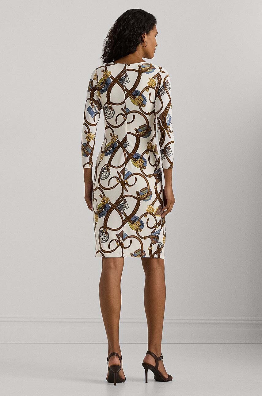 Сукня Lauren Ralph Lauren колір білий midi облягаюча 250951434
